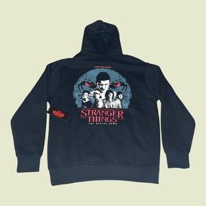NWT Netflix Stranger Things The Upside Down Black Hoodie Men's TV Show Graphic M